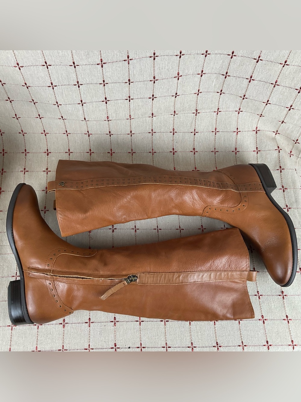 Sam Edelman Prina Studded Soft Brown Leather Knee High Riding Boots Sz 8.5 NWOB - Picture 6 of 8